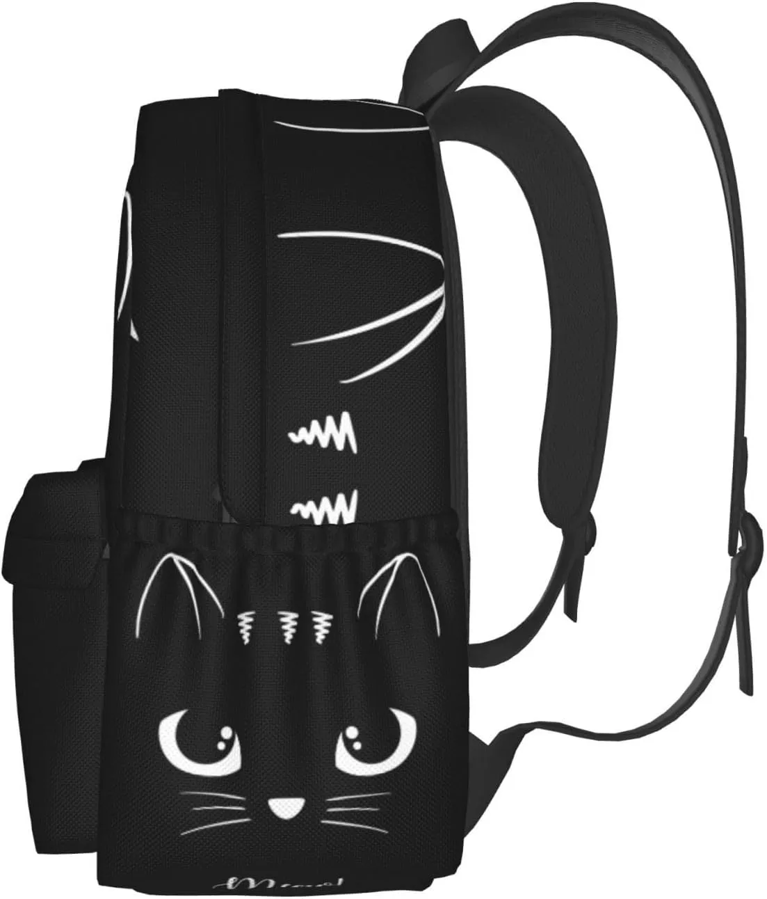 Black Cat Multipurpose School Bag Bookbag for Teenage Boys Girls Daily Backpack