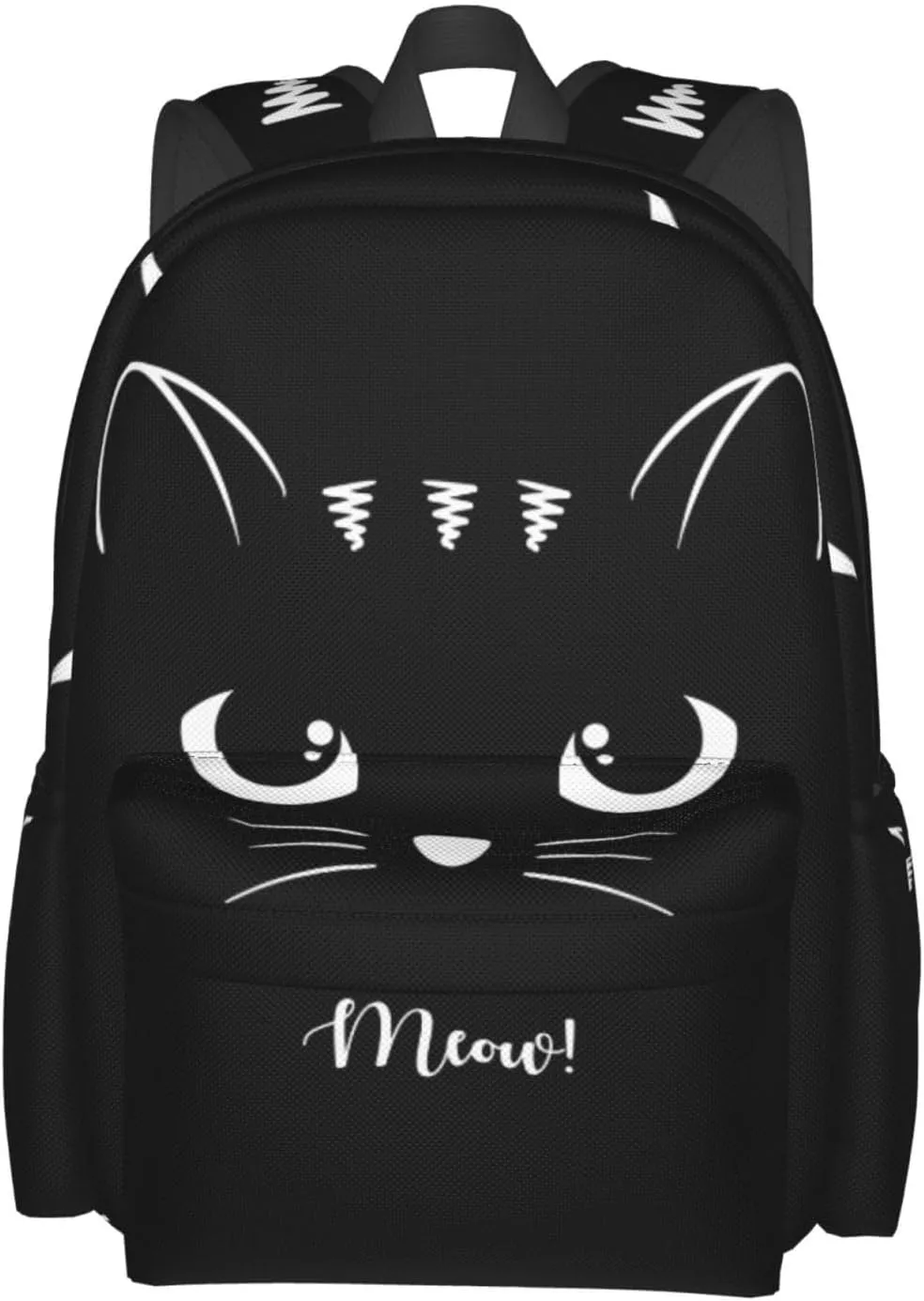 Black Cat Multipurpose School Bag Bookbag for Teenage Boys Girls Daily Backpack