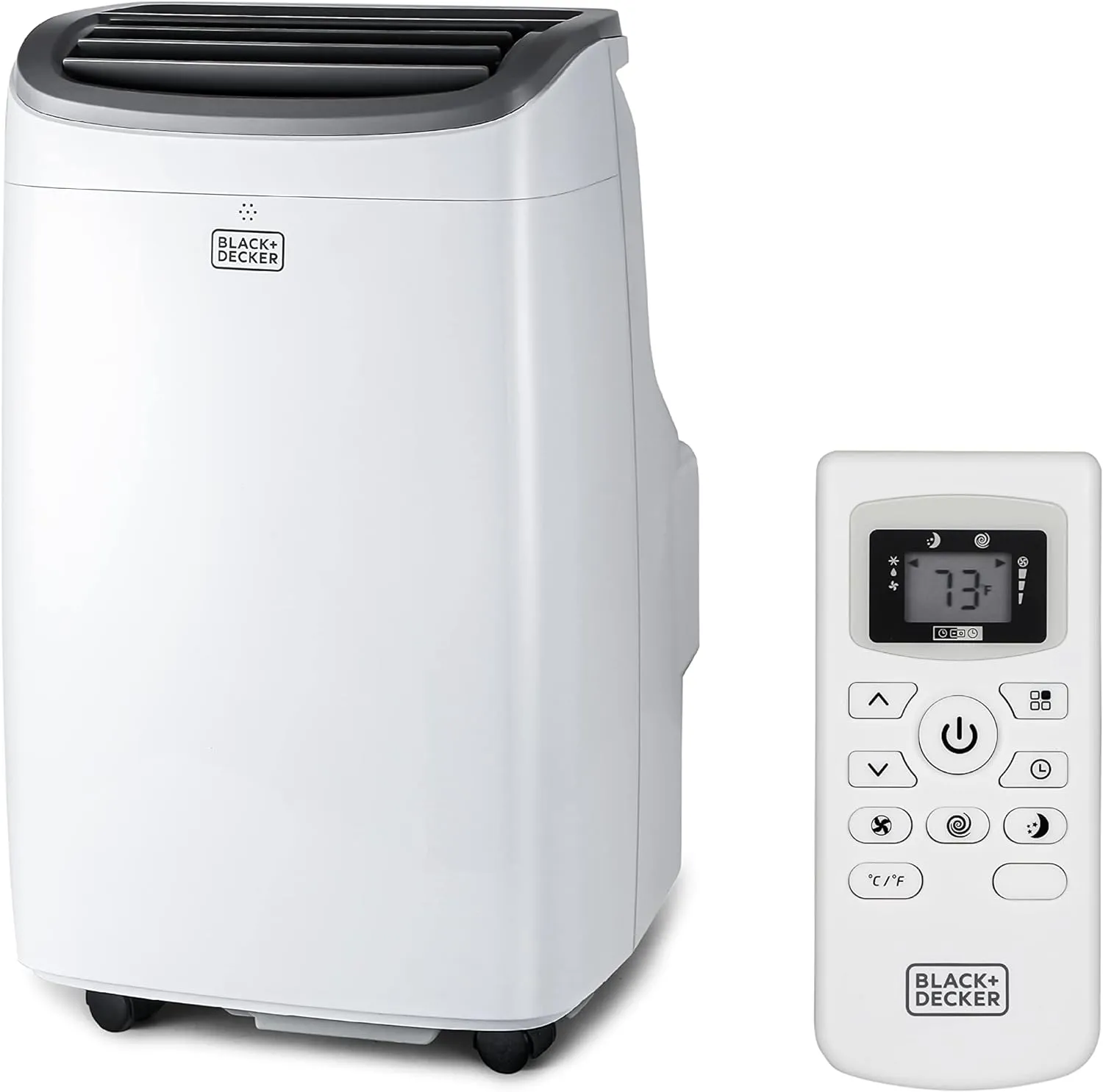 BLACK DECKER 8,000 BTU Portable Air Conditioner for Rooms up to 350 Sq. with Remote Control, White
