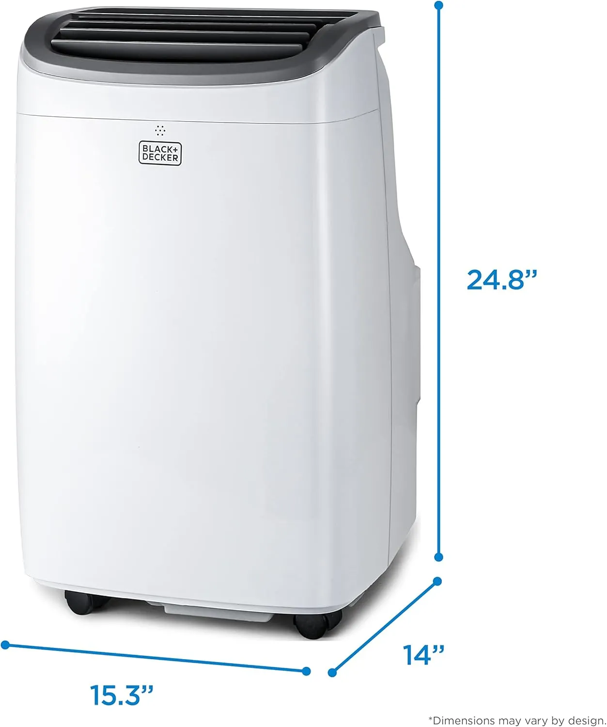 BLACK DECKER 8,000 BTU Portable Air Conditioner for Rooms up to 350 Sq. with Remote Control, White