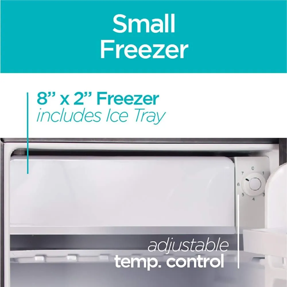 BLACK DECKER BCRK25B Compact Refrigerator Energy Star Single Door Mini Fridge with Freezer, 2.5 Cubic Feet, Black