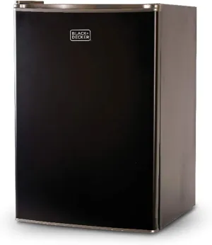 BLACK DECKER BCRK25B Compact Refrigerator Energy Star Single Door Mini Fridge with Freezer, 2.5 Cubic Feet, Black