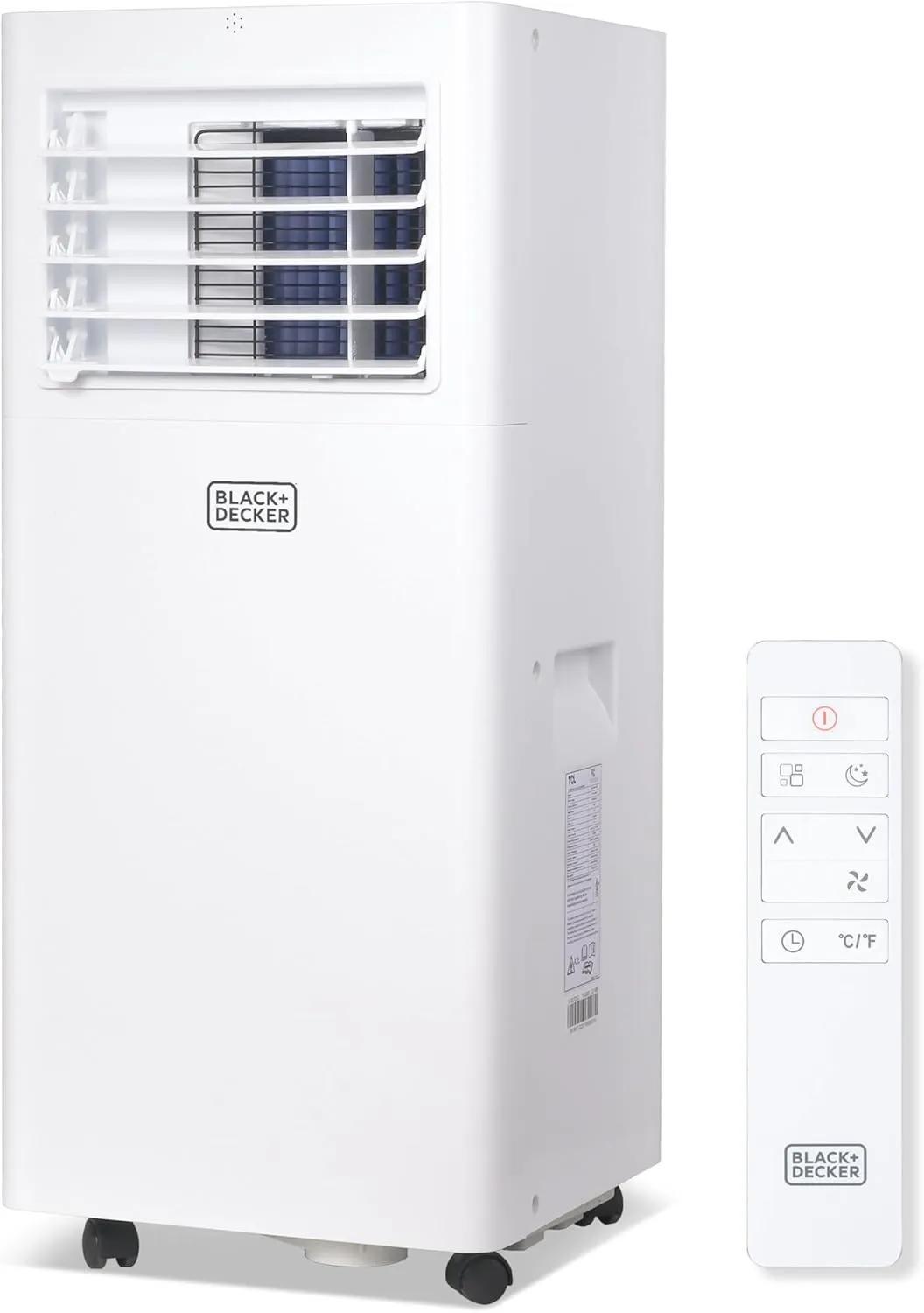 BLACK DECKER Portable Air Conditioner, 5,100 BTU SACC/CEC (8,500 BTU ASHRAE 128) for Rooms Up To 350 Sq. Ft., Portable AC with Full Function Remote Control & Window Kit, BPACT05SM, White