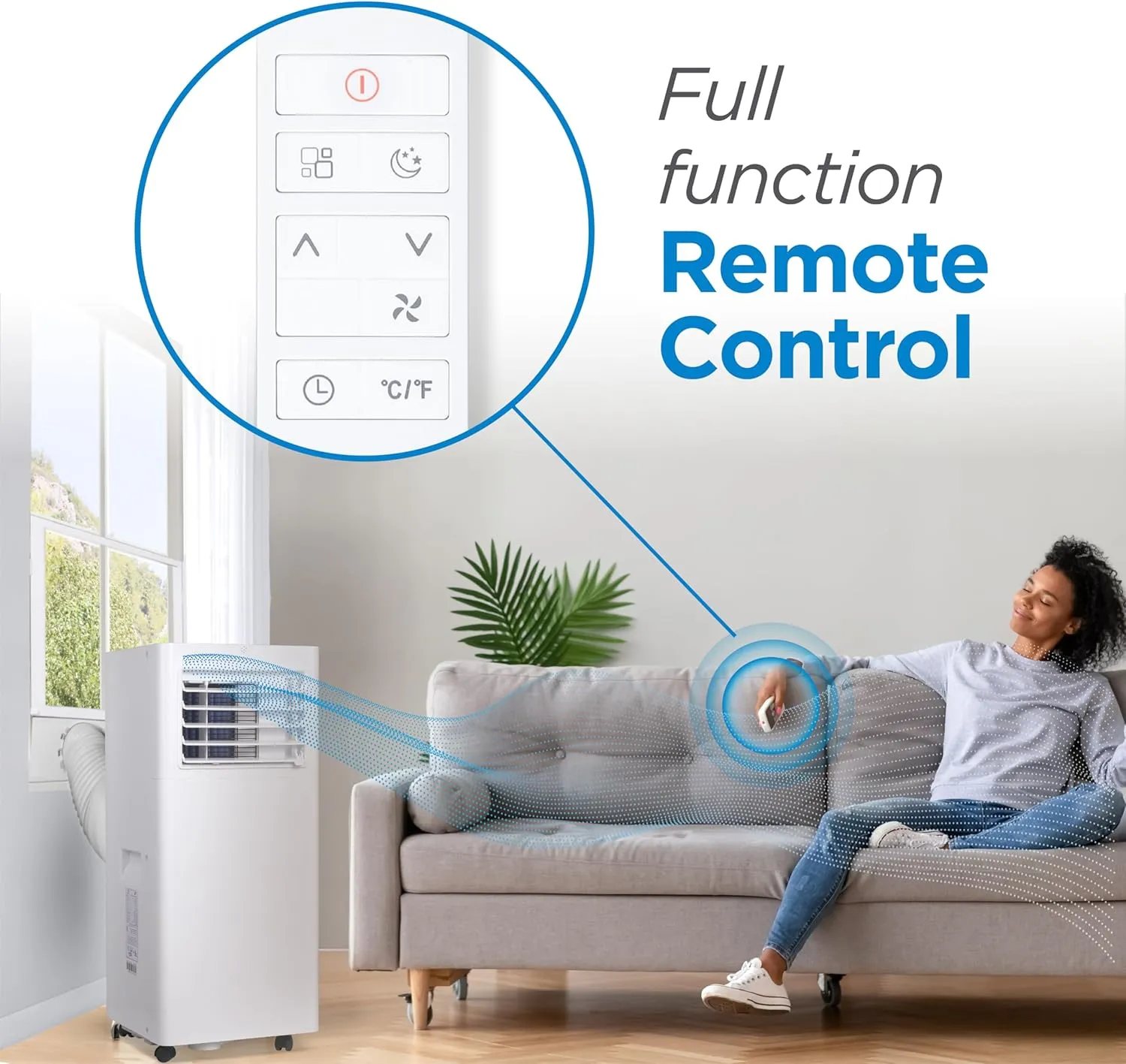 BLACK DECKER Portable Air Conditioner, 5,100 BTU SACC/CEC (8,500 BTU ASHRAE 128) for Rooms Up To 350 Sq. Ft., Portable AC with Full Function Remote Control & Window Kit, BPACT05SM, White