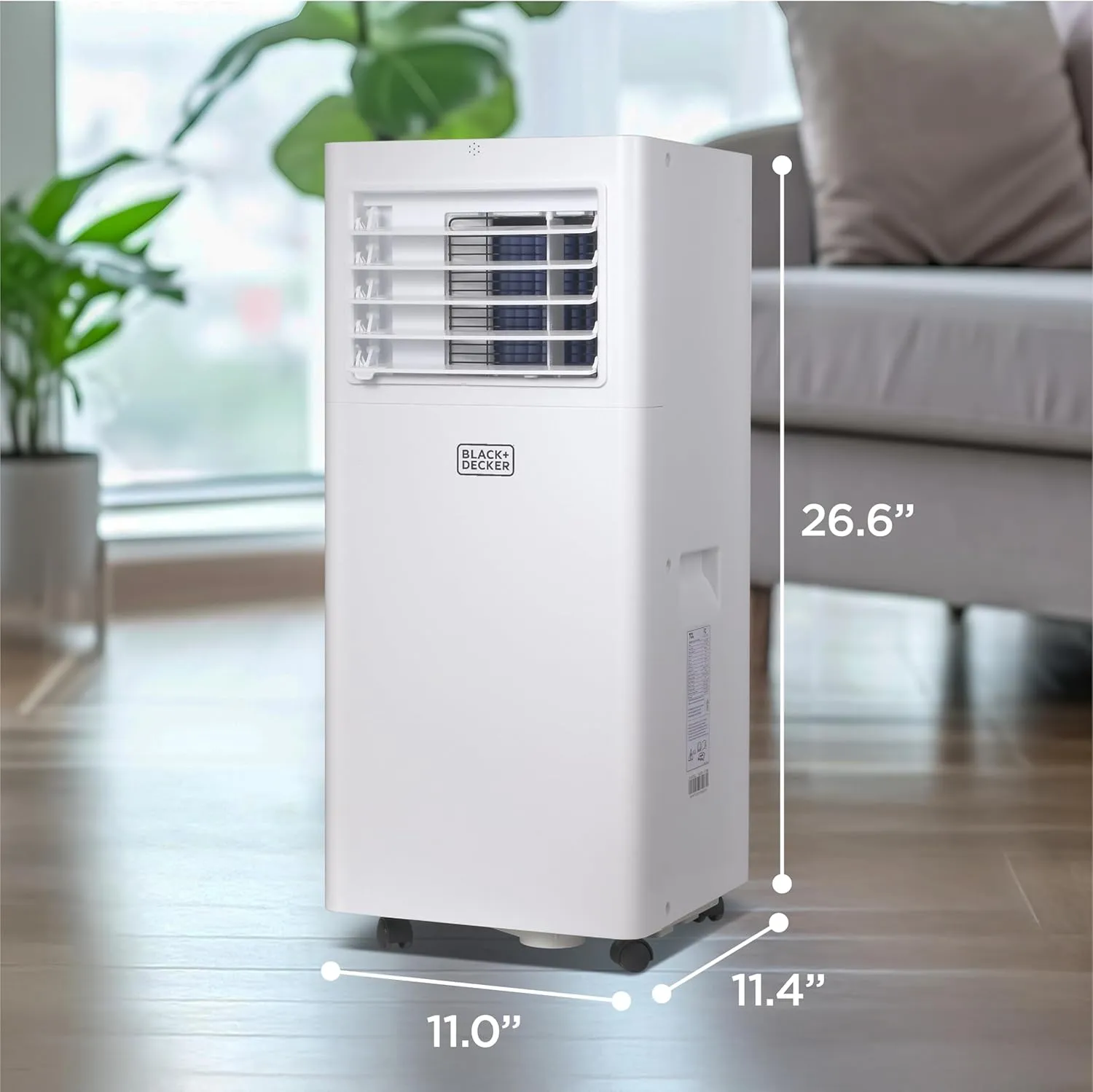 BLACK DECKER Portable Air Conditioner, 5,100 BTU SACC/CEC (8,500 BTU ASHRAE 128) for Rooms Up To 350 Sq. Ft., Portable AC with Full Function Remote Control & Window Kit, BPACT05SM, White