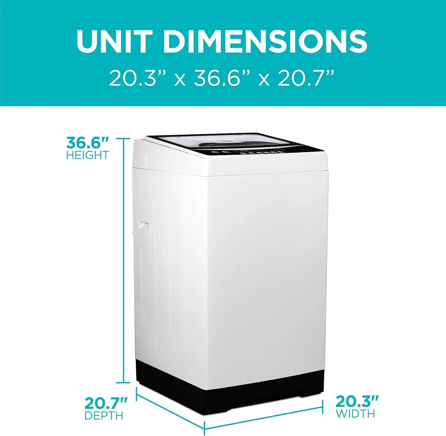 BLACK DECKER Small Portable Washer, Washing Machine for Household Use, Portable Washer 1.7 cu.Ft with 10 Cycles, Transparent Lid & LED Display