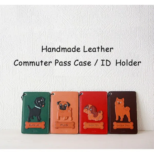 Black Labrador Retriever Leather Commuter Pass case/card Holders #26458