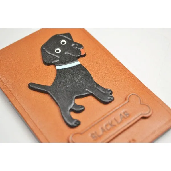 Black Labrador Retriever Leather Commuter Pass case/card Holders #26458