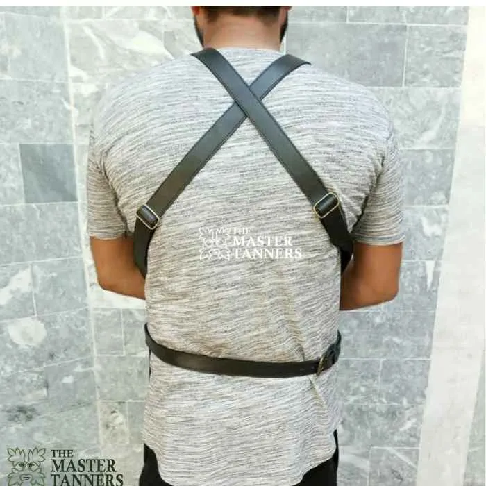 Black Leather Work Apron for Work