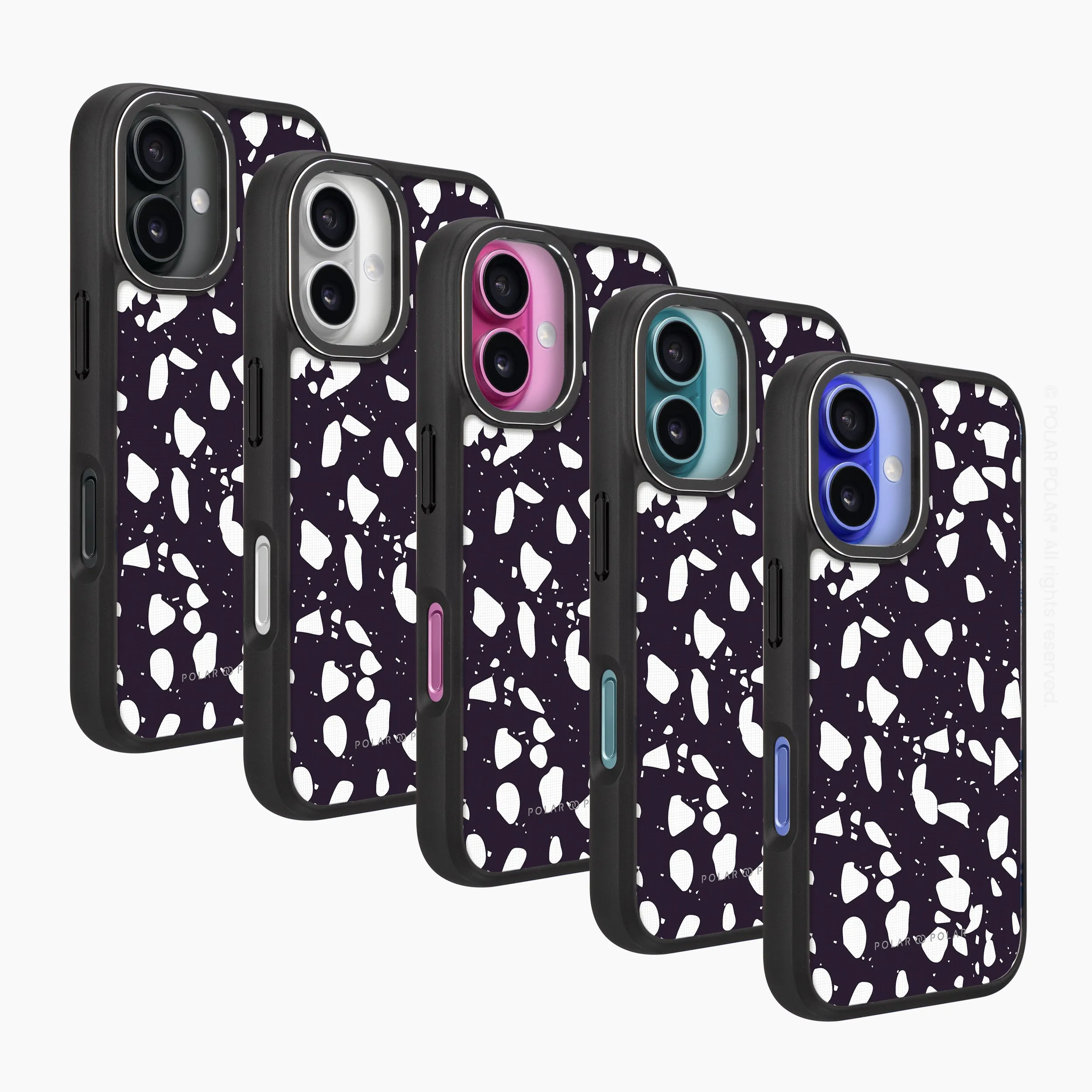 Black Rocky Road Terrazzo - iPhone 16 Plus Frosted Black Bumper MagSafe Case
