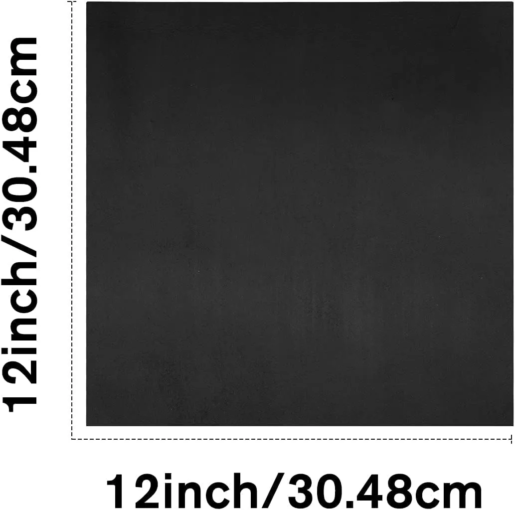 Black Tooling Leather Sheets Square 1.8-2.1mm Thick Genuine Cowhide Full Grain Leather Pieces for Crafts Sewing Hobby Workshop 12"x12"