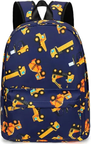 Bluboon Preschool Backpack Kids School BookBags for Boys Girls Kindergarten Toddler School Bags (Engineering vehicle)