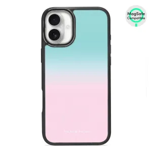 Blue Pink Pastel - iPhone 16 Plus Frosted Black Bumper MagSafe Case