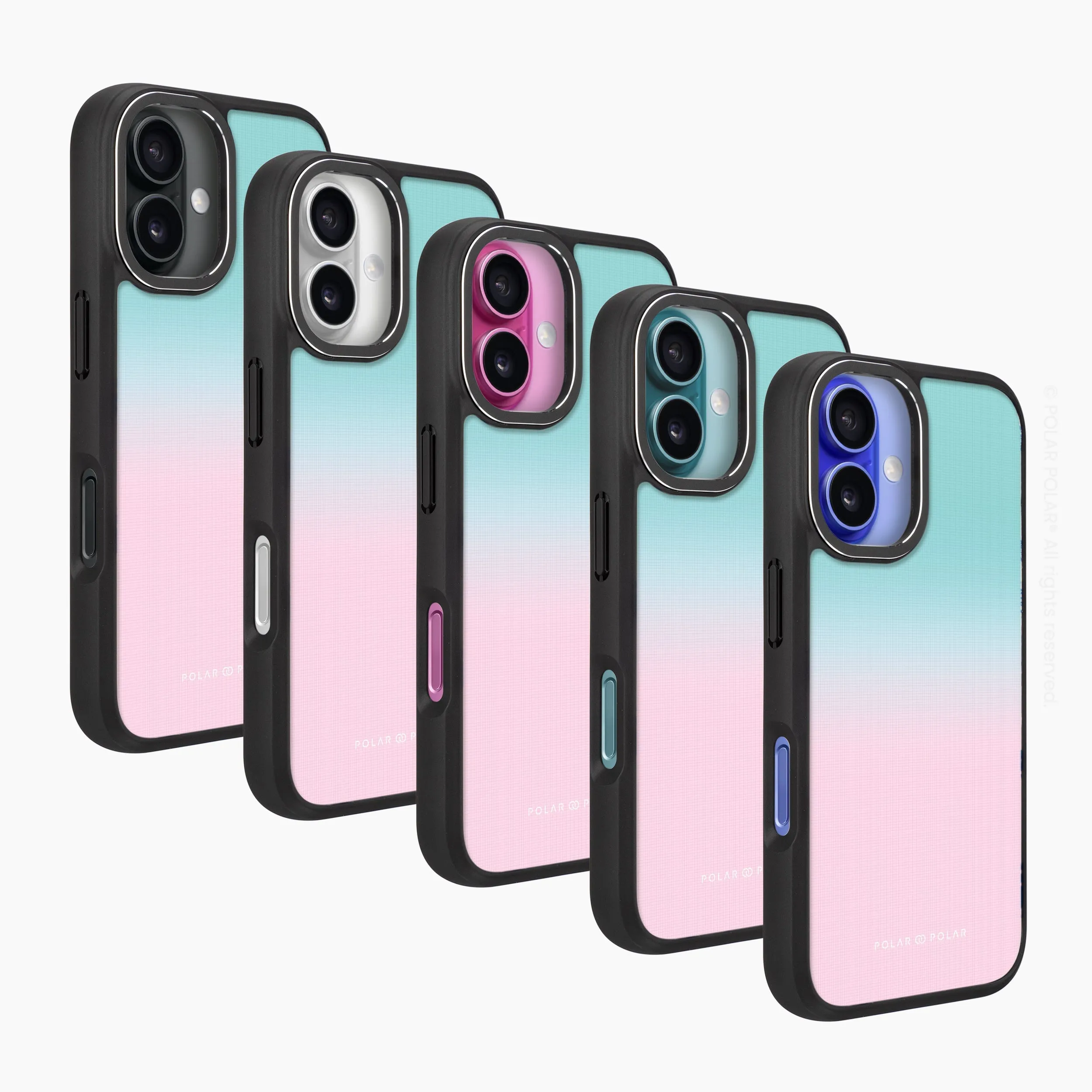 Blue Pink Pastel - iPhone 16 Plus Frosted Black Bumper MagSafe Case