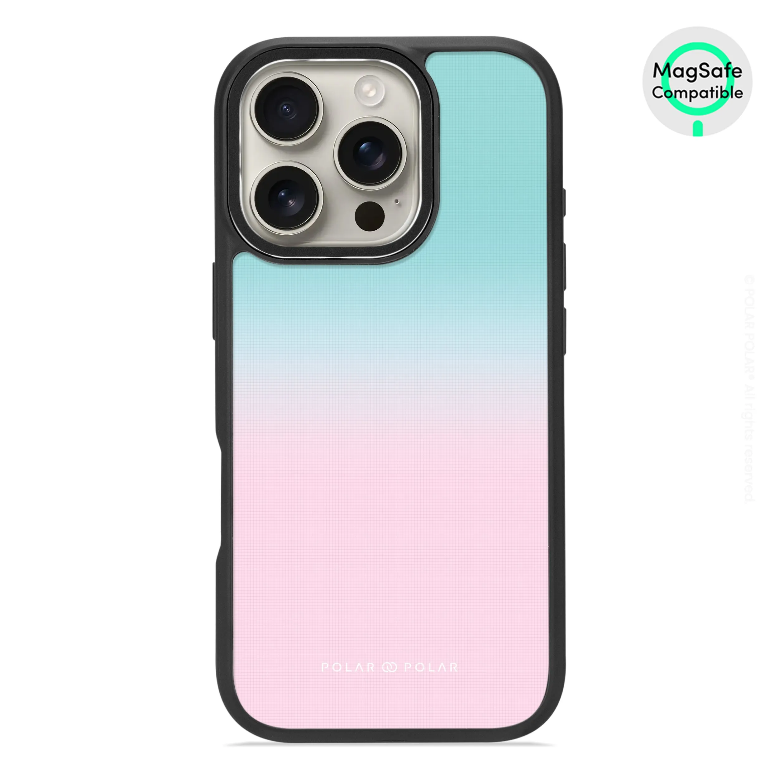 Blue Pink Pastel - iPhone 16 Pro Frosted Black Bumper MagSafe Case