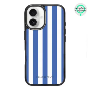 Blue Stripe - iPhone 16 Frosted Black Bumper MagSafe Case