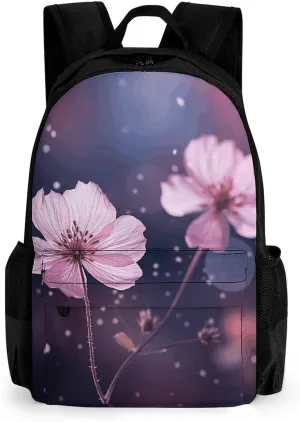 Blurred Two Flowers Travel Backpack Lightweight Large Capacity Laptop Backpack Casual Daypack for Men Women