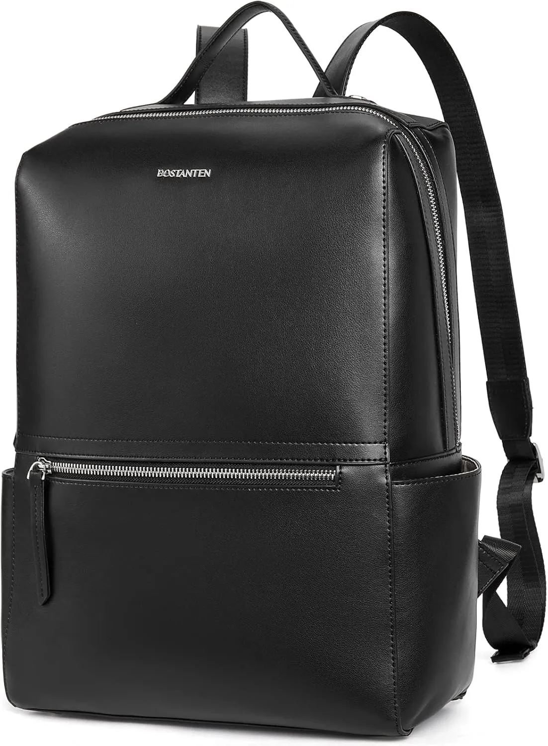BOSTANTEN Leather Laptop Backpack for Women 15.6 inch Computer Bag Travel Work Daypack Large Size Bag