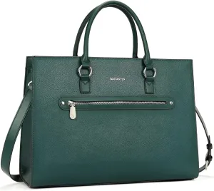 BOSTANTEN Leather Laptop Briefcase for Women Shoulder Bag 15.6 Inch Business Computer Work Tote