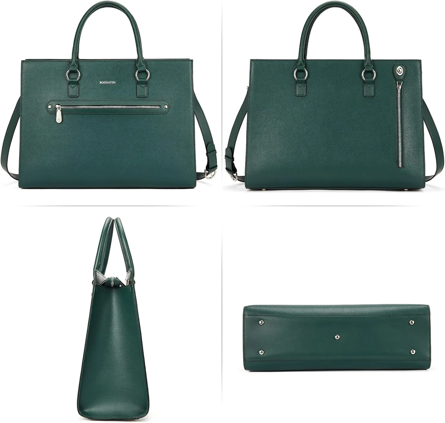 BOSTANTEN Leather Laptop Briefcase for Women Shoulder Bag 15.6 Inch Business Computer Work Tote