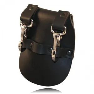 Boston Leather Jailers Double Key Holder Plain Black Leather