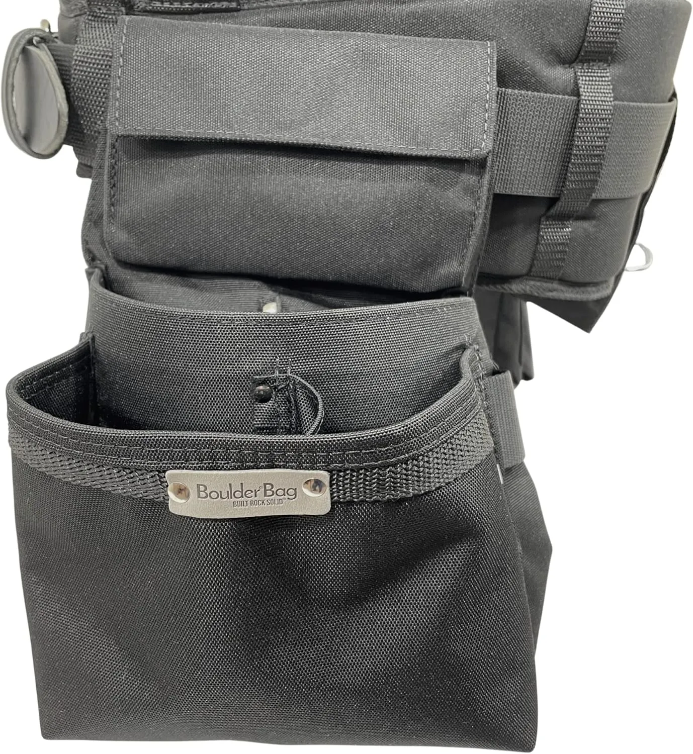 BOULDER BAG Ultimate Electrician's MAX Combo with Comfort Back Support Tool Belt, Leather Belt Buckle, Heavy Duty Tool Belt, Black, (Large 33-36 Inch Waist), Tool Belt Made in USA