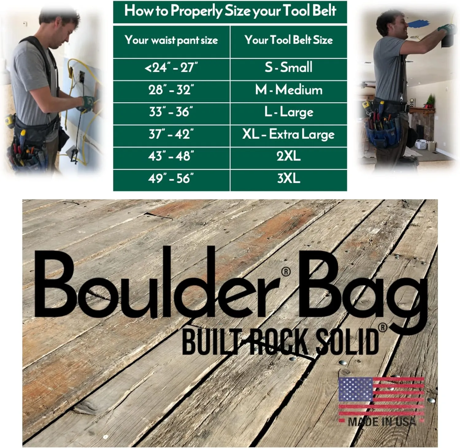 BOULDER BAG Ultimate Electrician's MAX Combo with Comfort Back Support Tool Belt, Leather Belt Buckle, Heavy Duty Tool Belt, Black, (Large 33-36 Inch Waist), Tool Belt Made in USA