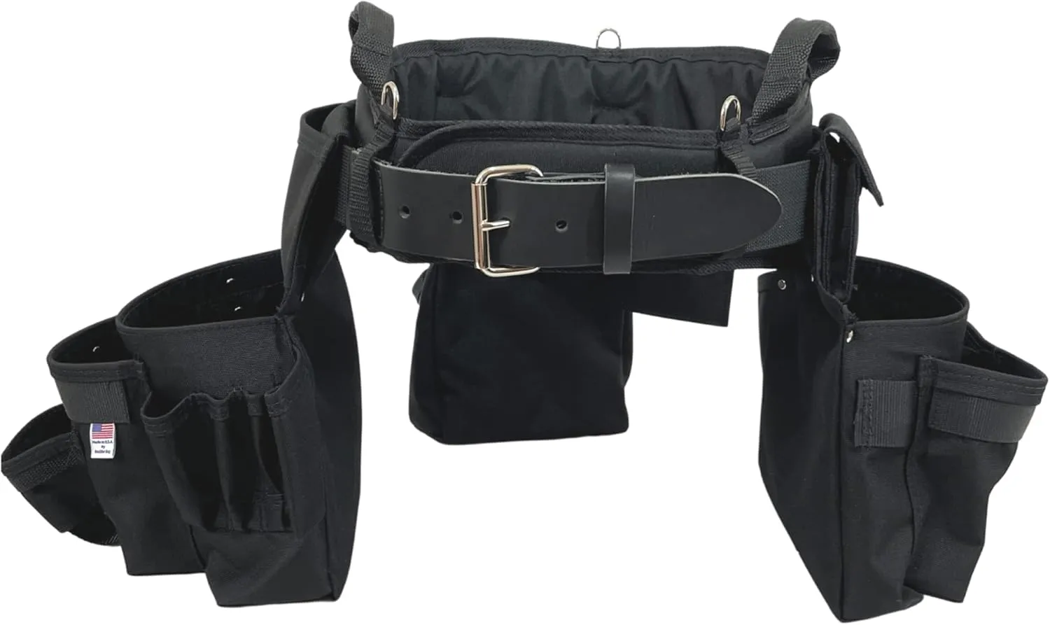 BOULDER BAG Ultimate Pro Framer MAX Triple Combo with Comfort Back Support Tool Belt, Leather Belt Buckle, Heavy Duty, Black (Medium 28-32 Inches), Made in USA
