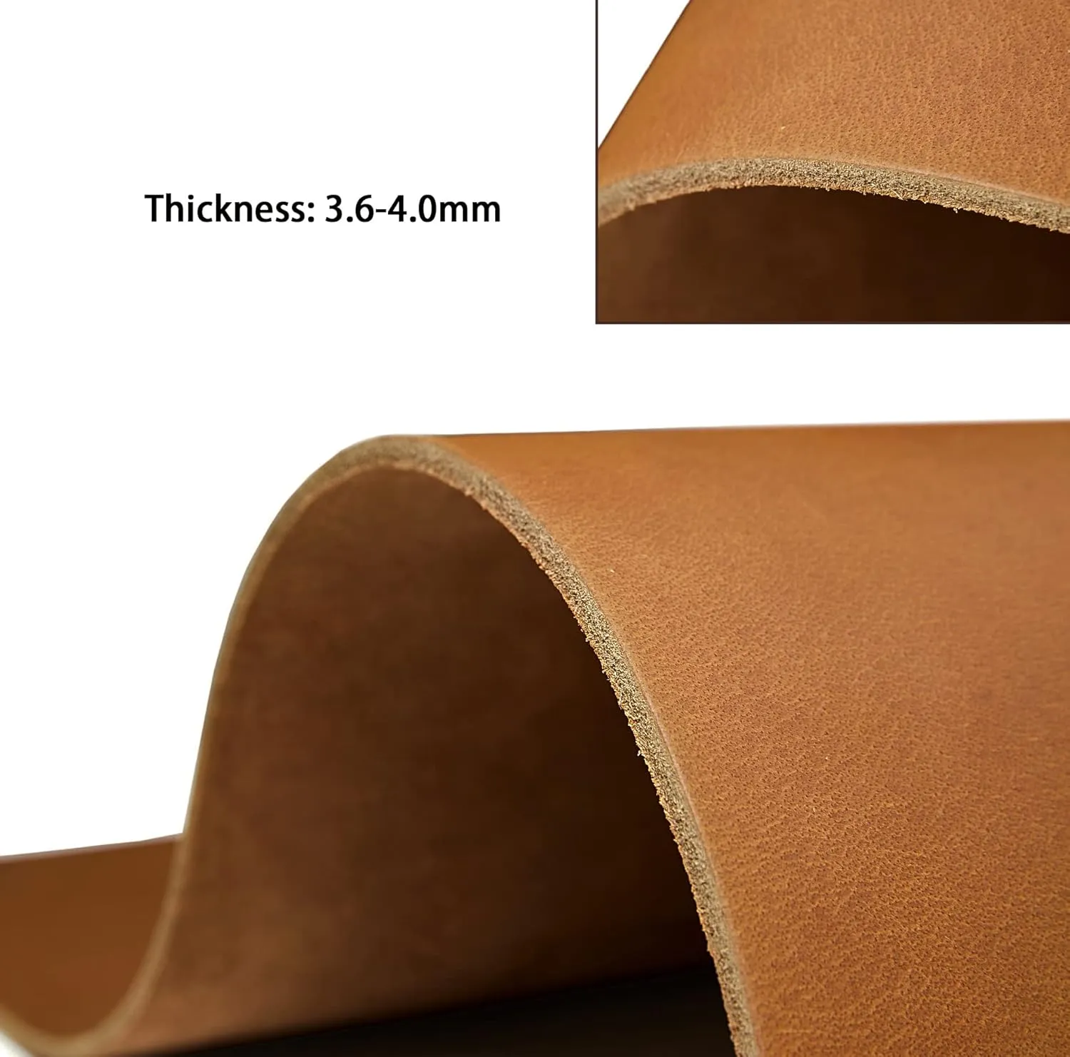 Bourbon Brown Tooling Leather Square 3.6mm-4.0mm (9-10oz) Thick Full Grain Cow Hide Leather Crafts Tooling Hobby Workshop Crafting Leather Heavy Weight (12"X24", Bourbon Brown)