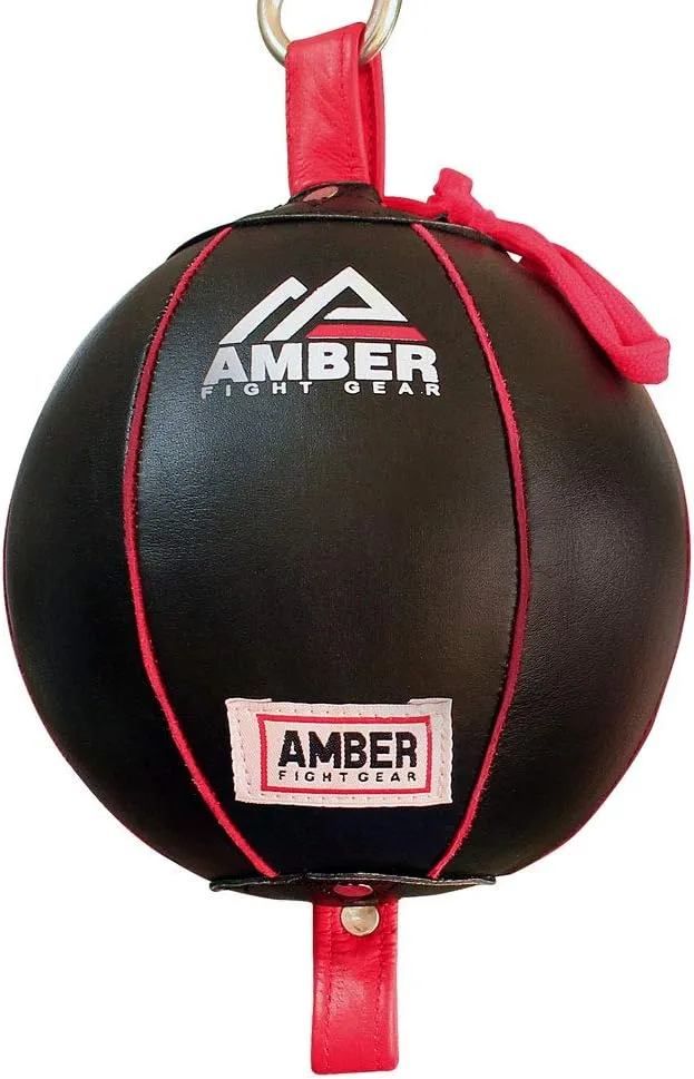 Boxing MMA Muay Thai Fitness Workout Training Leather Punching Floor to Ceiling Speed Dodge Ball Double End Bag Professional with Bungee Cords