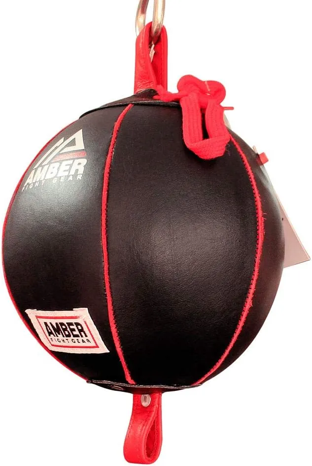 Boxing MMA Muay Thai Fitness Workout Training Leather Punching Floor to Ceiling Speed Dodge Ball Double End Bag Professional with Bungee Cords