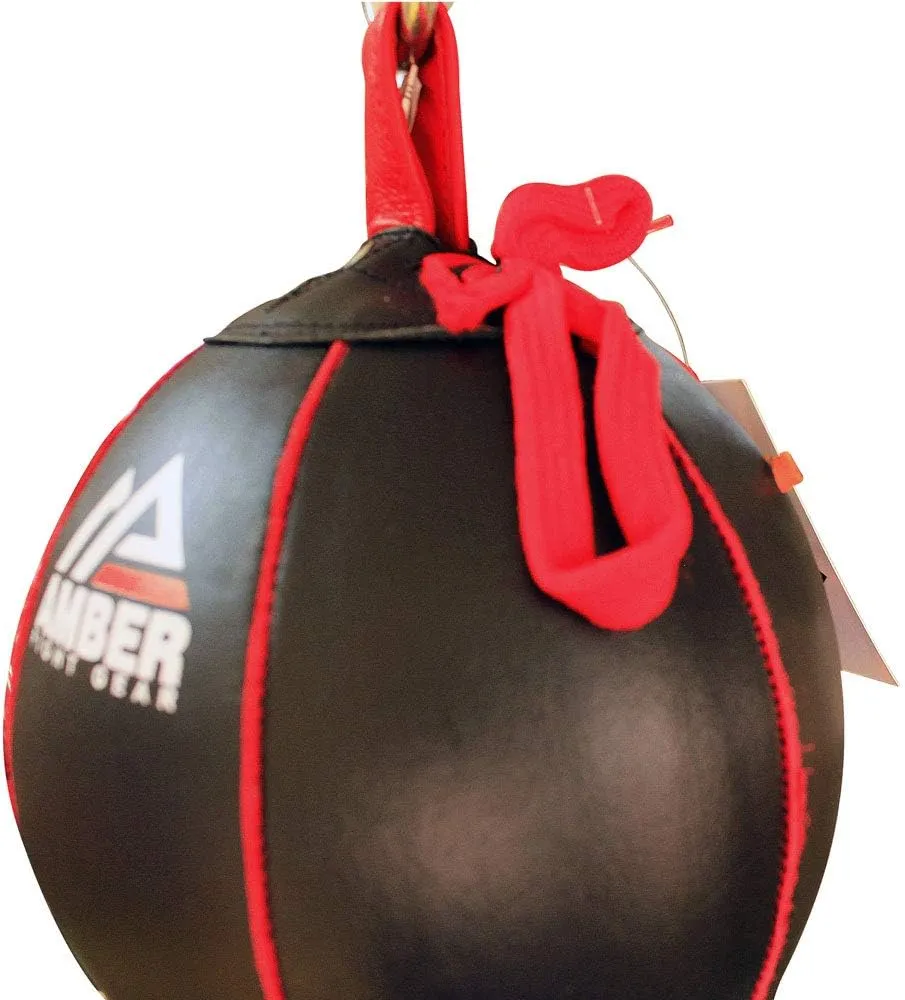 Boxing MMA Muay Thai Fitness Workout Training Leather Punching Floor to Ceiling Speed Dodge Ball Double End Bag Professional with Bungee Cords