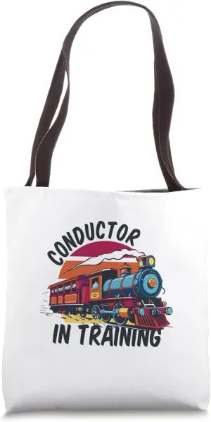 Boy, Girl or Toddler Conductor in training, Kids Conductor Tote Bag