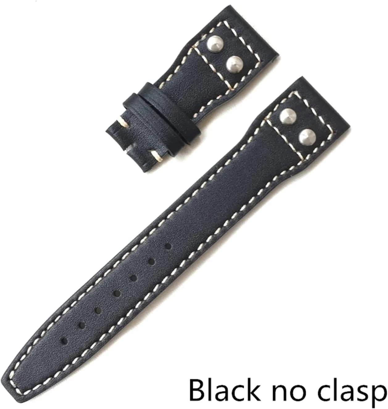 Brands 22mm Dark Brown Black Men Leather Watchband Replace Compatible With IWC Big Pilot Rivet Deployant Clasp Watch Strap Bracelet