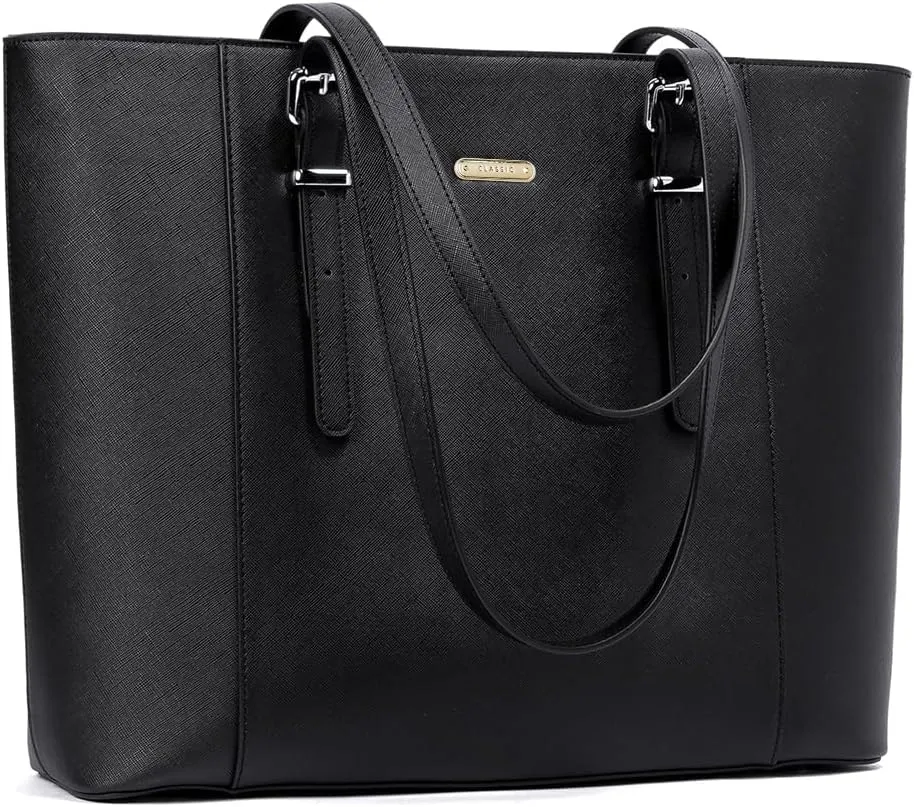 BROMEN Women Briefcase 15.6 inch Laptop Tote Bag Vintage Leather Handbags Shoulder Work Purses