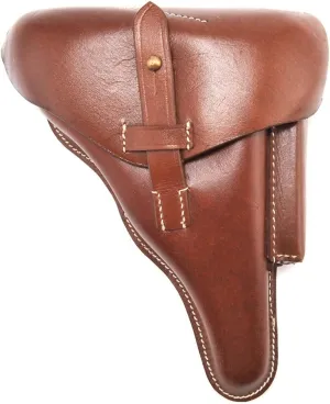 Brown Leather German P08 Luger Holster Police Model Marked A. Fischer Berlin C2 1939"