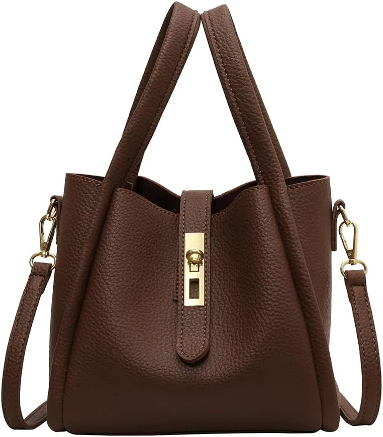 Bucket Bag For Women Vintage Bucket Purse Vegan Leather Tote Bag Shoulder Handbag