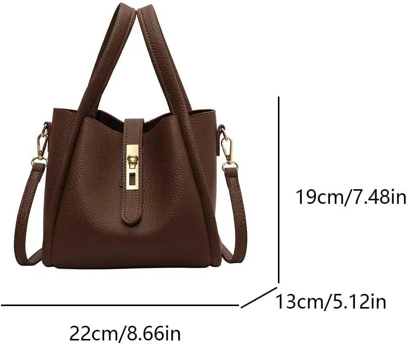 Bucket Bag For Women Vintage Bucket Purse Vegan Leather Tote Bag Shoulder Handbag