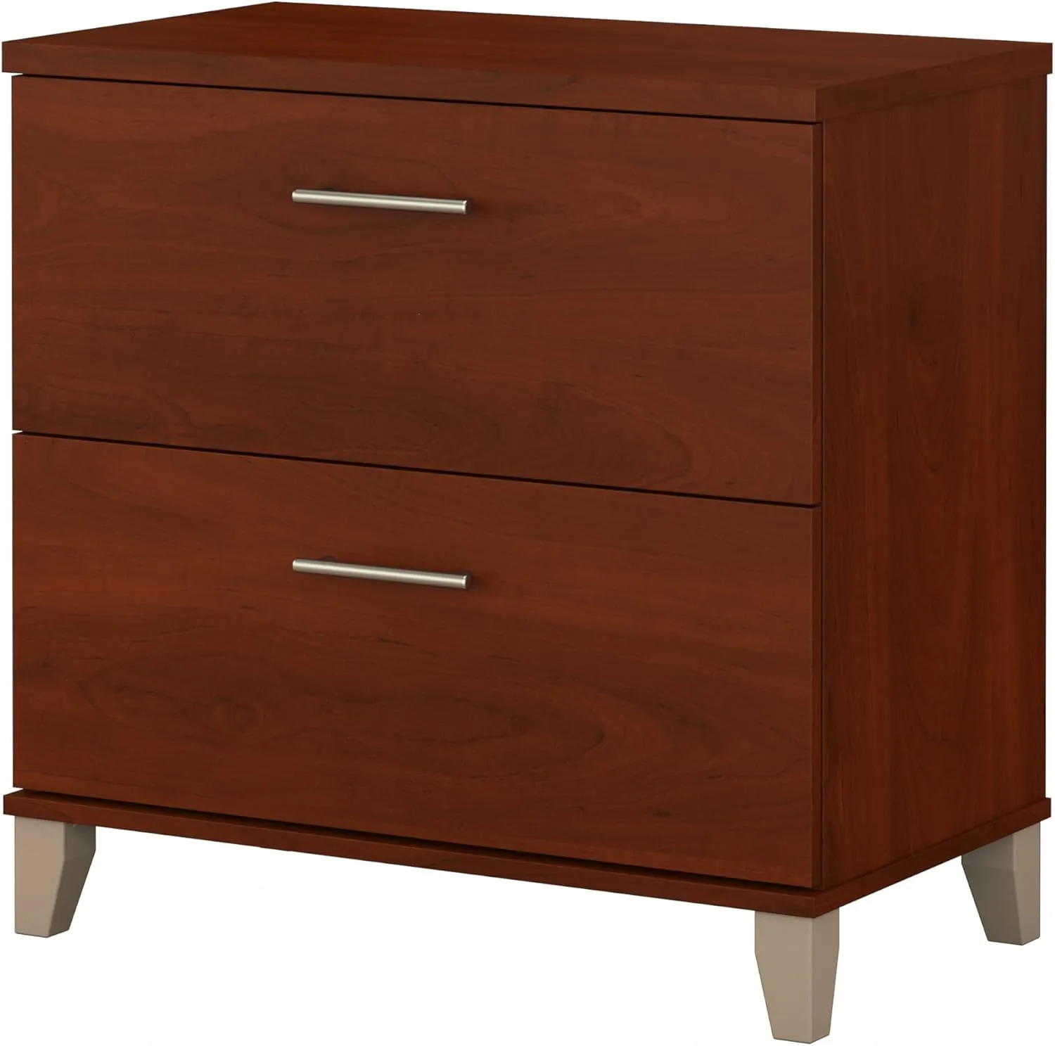 Bush Furniture 2 Drawer Lateral File Cabinet, Letter and Legal-Size Document Storage for Home or Professional Office, Somerset Collection, Hansen Cherry
