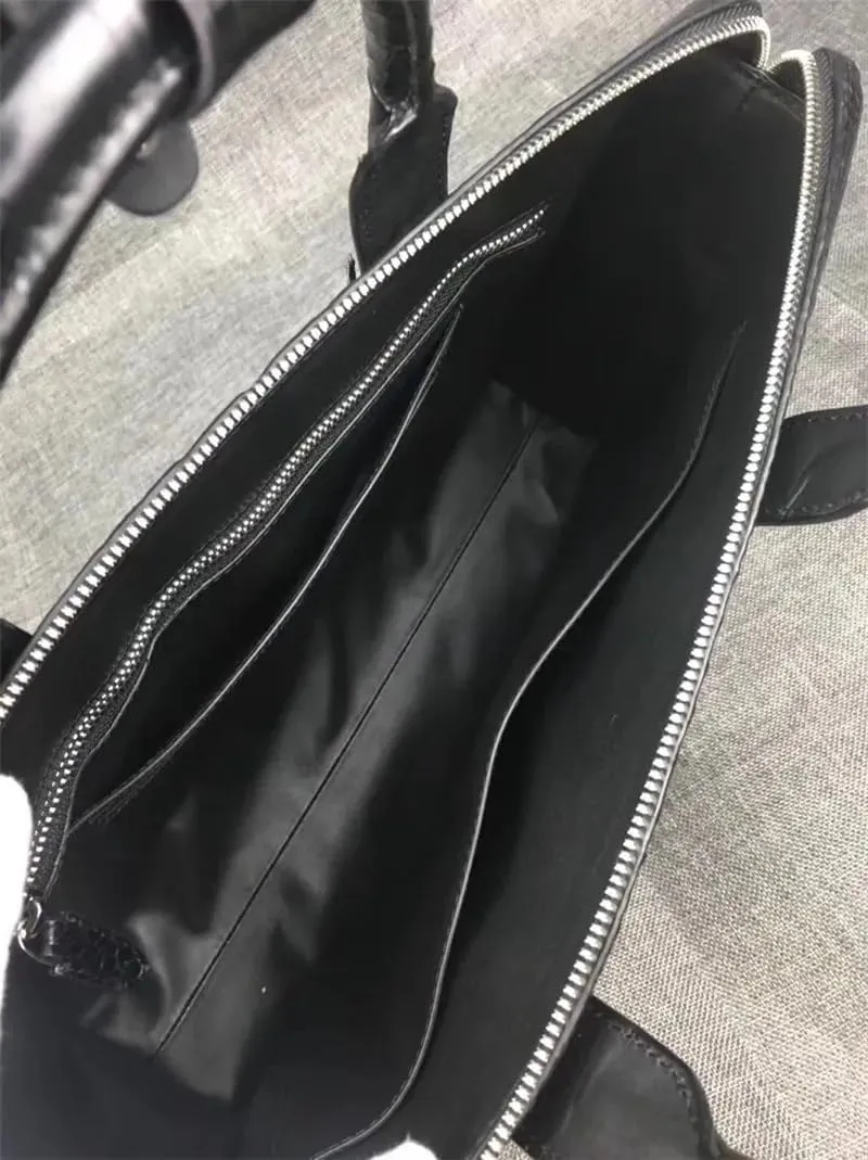 Business Style Genuine Crocodile Skin Men Briefcase Bag Real True Alligator Leather Male Black Handbag Large Laptop Case
