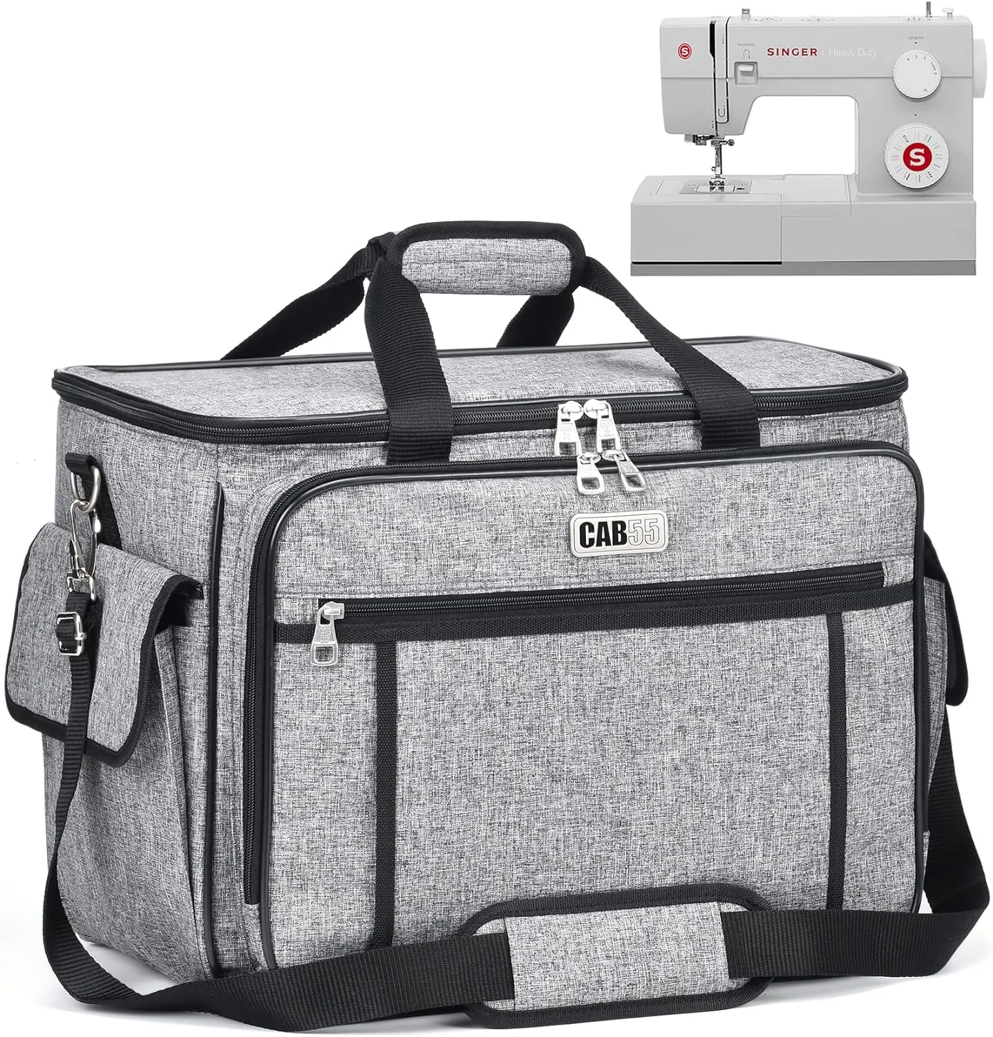 CAB55 Sewing Machine Case - Carrying Bag with Removable Padding, Tote for Machine and Accessories