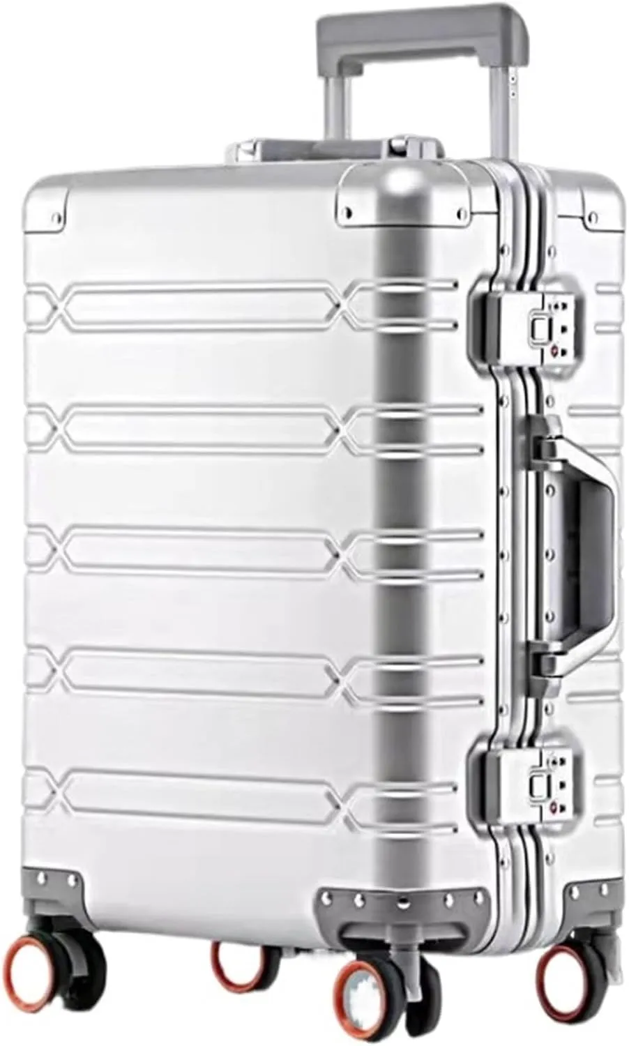 Cabin Luggage Aluminum Magnesium Metal Hard Shell Suitcase Wheeled Trolley Travel Large Capacity Travel Bag