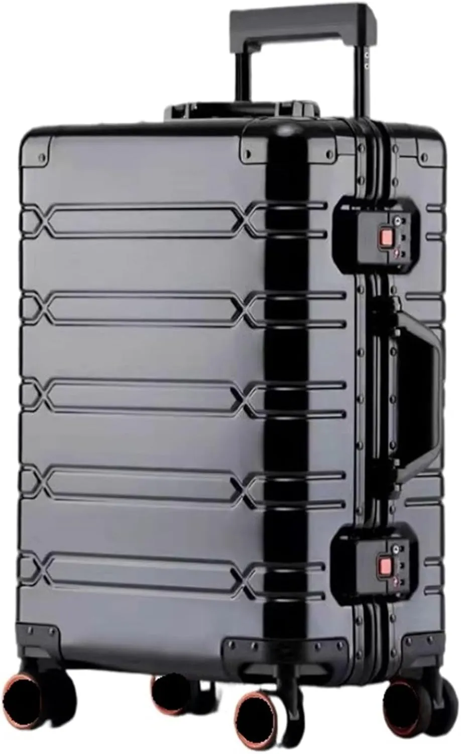 Cabin Luggage Aluminum Magnesium Metal Hard Shell Suitcase Wheeled Trolley Travel Large Capacity Travel Bag