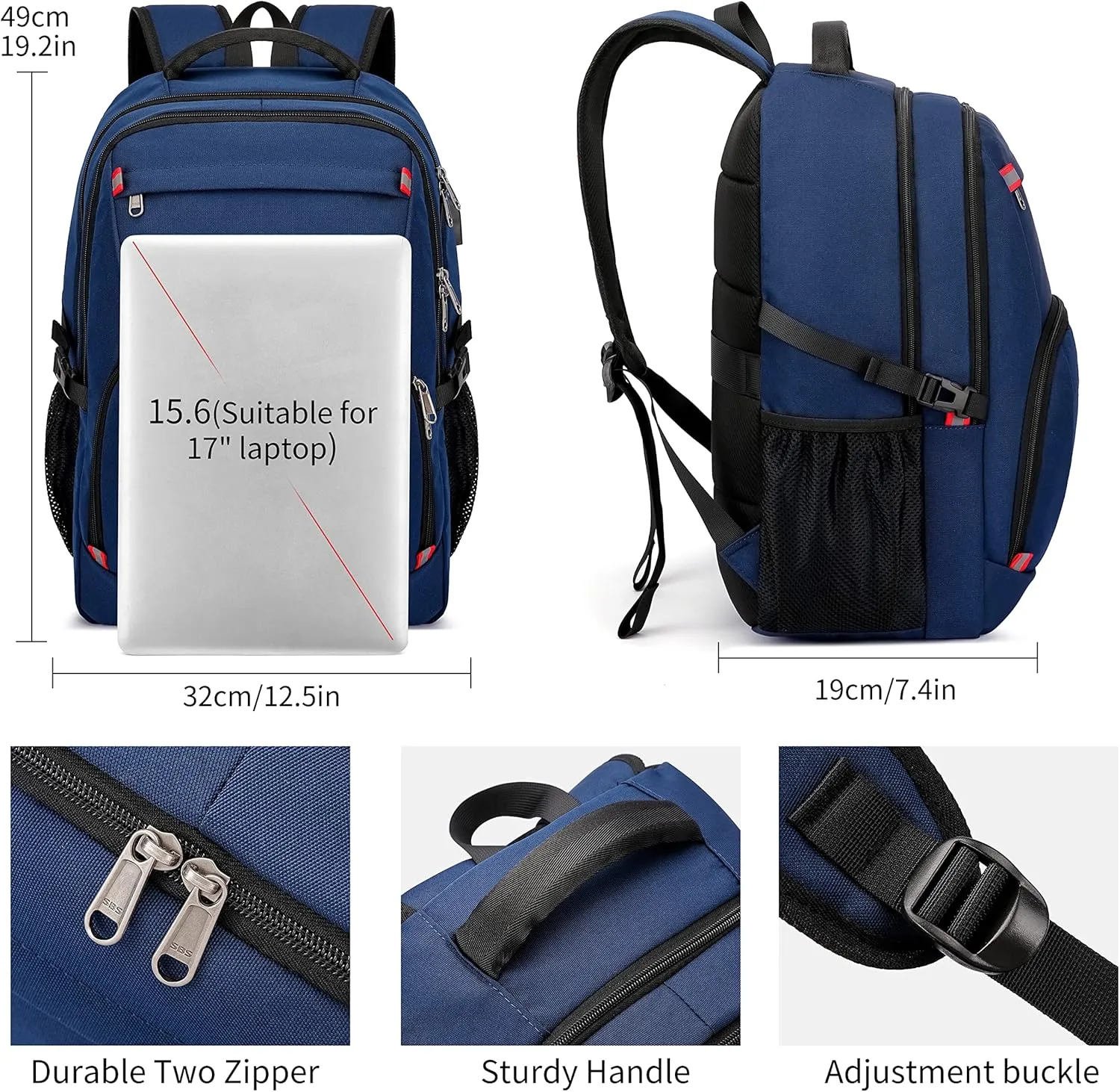 CAFELE 17.3 Inch Laptop Backpack,Business Travel Durable Work Backpck for Women Men,Blue.This product is not suitable for children aged 12 and under
