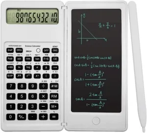 Calculator Foldable Scientific Calculator 10-Digit Digital Large Display with an Erasable Writing Tablet Digital Drawing Pad Math Calculato(OneColor)