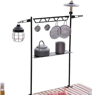 Camping Cookware Rack - Desktop Cookware Organizer | Metal Cutlery Holder, Portable Removable Tool Organizer for Camping Picnic BBQ Outdoor Fishing