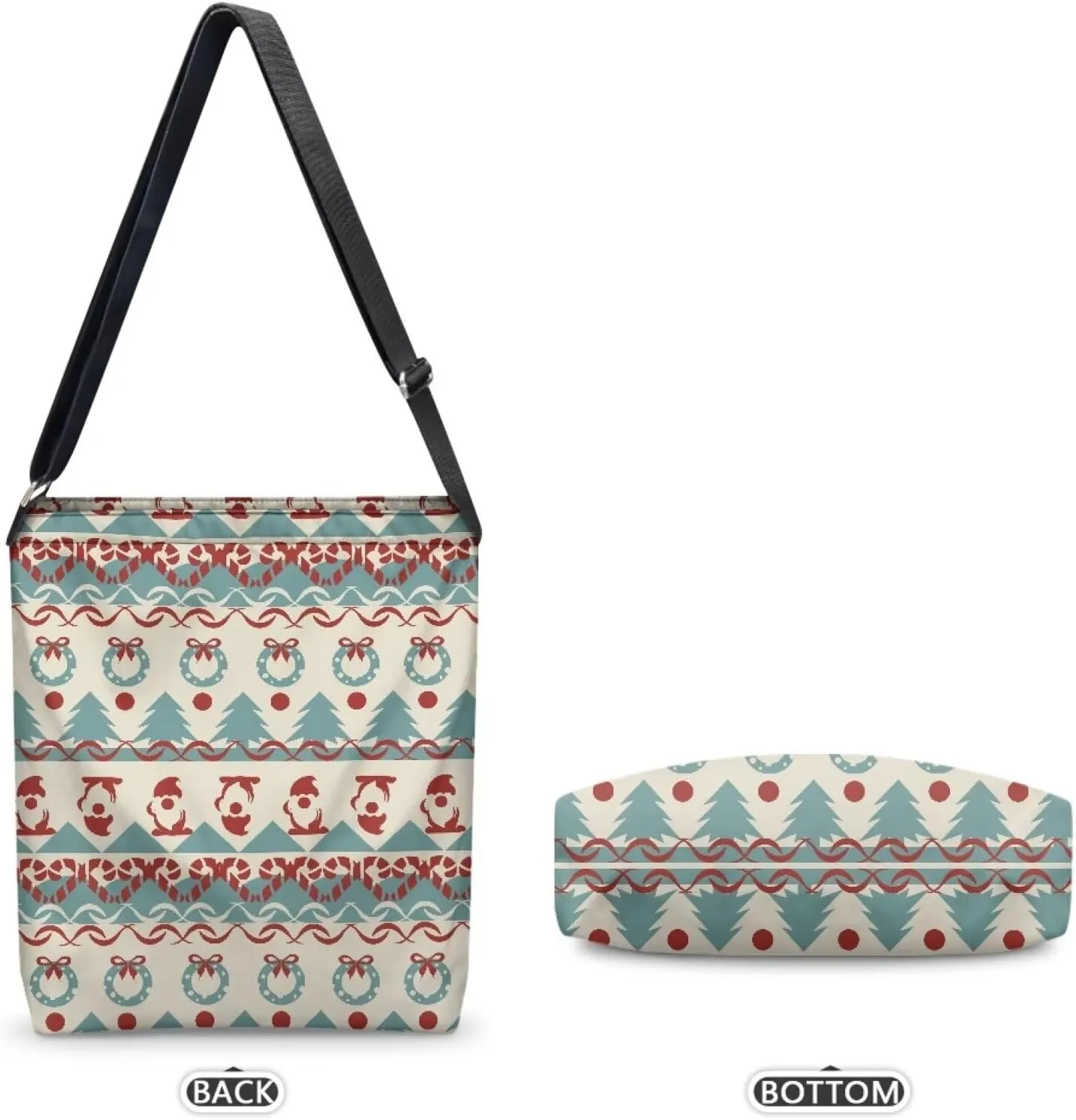 Canvas Crossbody Bag Women Shoulder Bag with Zipper Messenger Bag Storage Organizer with Strap Tote Bag with Pocket