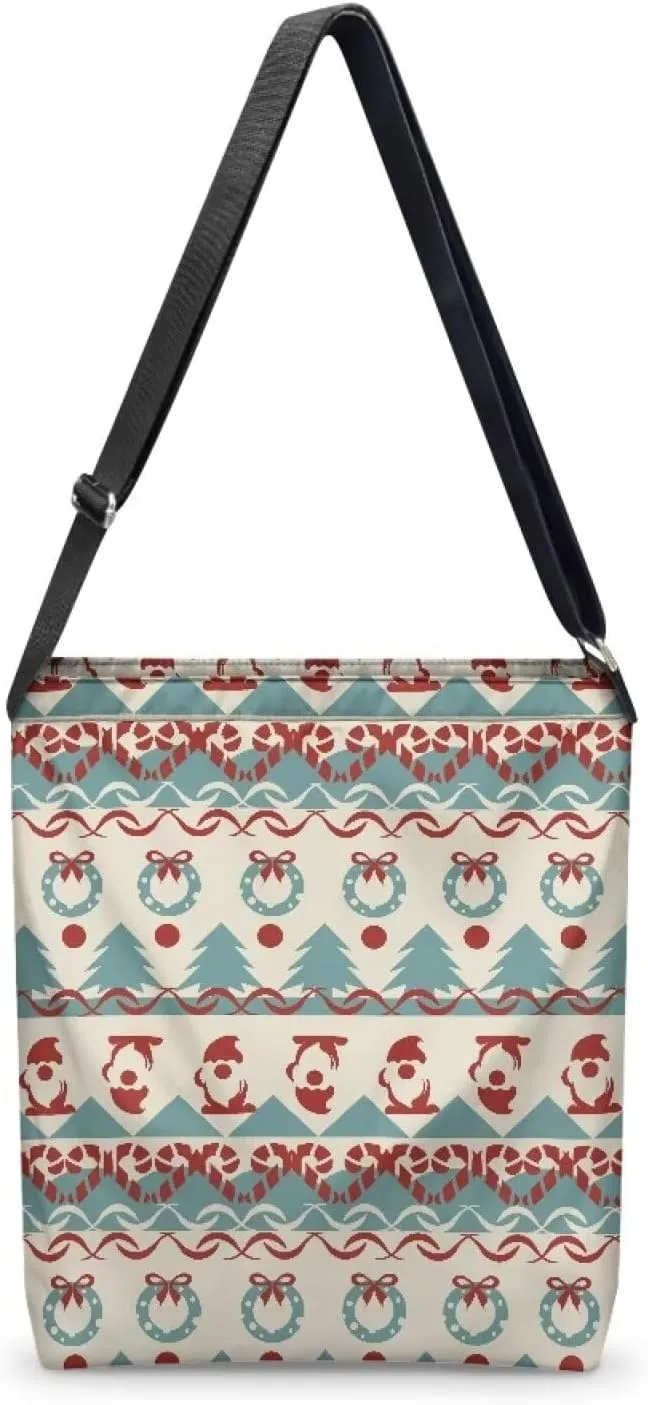 Canvas Crossbody Bag Women Shoulder Bag with Zipper Messenger Bag Storage Organizer with Strap Tote Bag with Pocket