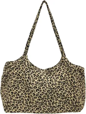 Canvas Tote Bag for Women - Retro Shoulder Sack Canvas Y2k Purse Trendy Oversized Leopard Zebra Print Boho Beach Bag