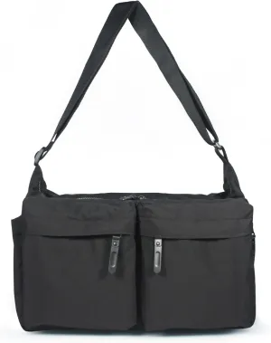 Canvas Tote Bag Messenger Bag,Large Hobo Shoulder Bag for Women or Men,Casual Nylon Crossbody Bag for College Work Daily